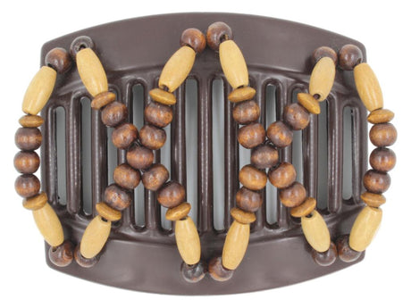 African Butterfly Thick Hair Comb - Beada Brown 153