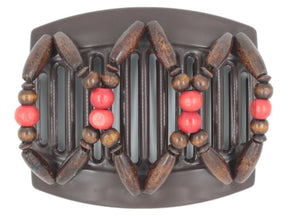 African Butterfly Thick Hair Comb - Beada Brown 154