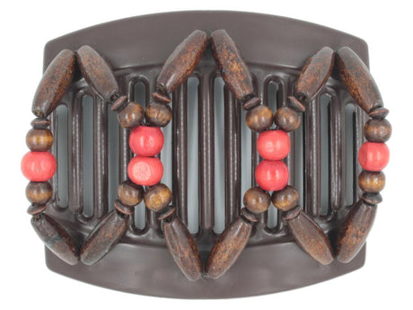 African Butterfly Thick Hair Comb - Beada Brown 154