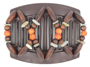 African Butterfly Thick Hair Comb - Beada Brown 155