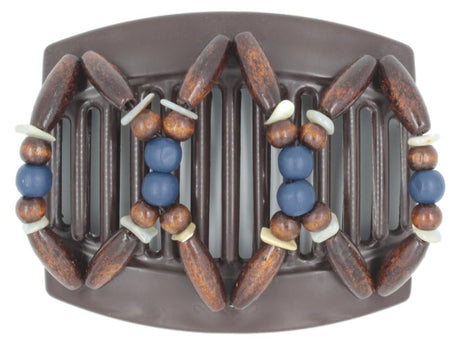 African Butterfly Thick Hair Comb - Beada Brown 156