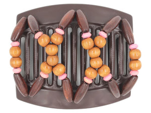 African Butterfly Thick Hair Comb - Beada Brown 157