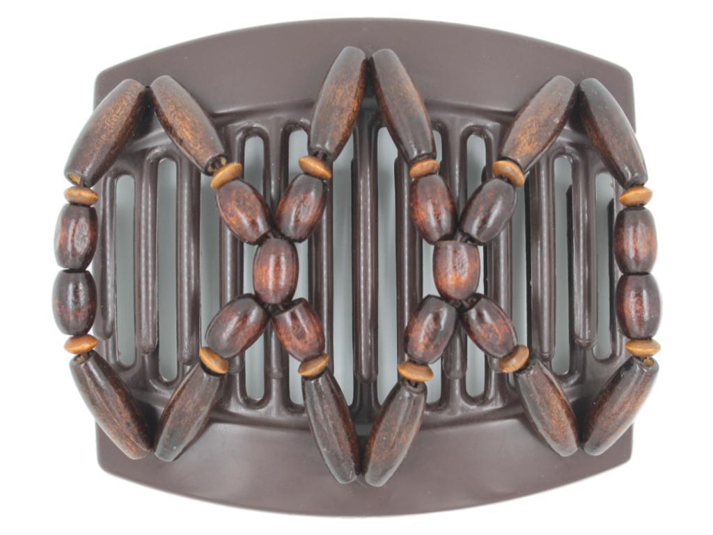 African Butterfly Thick Hair Comb - Beada Brown 160