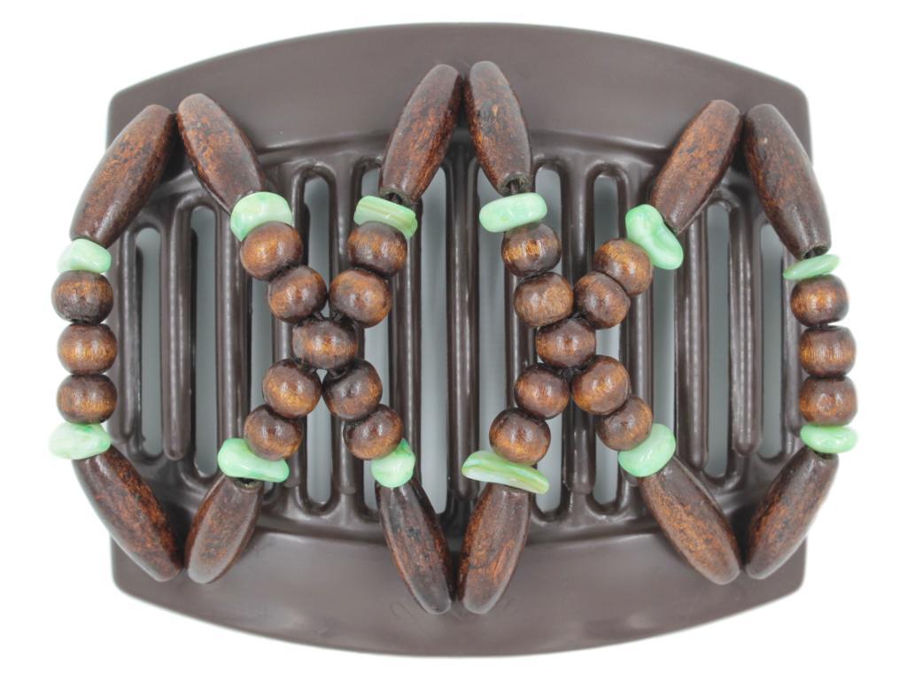 African Butterfly Thick Hair Comb - Beada Brown 162