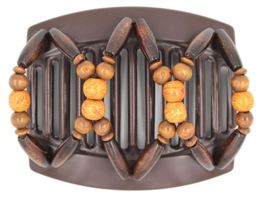 African Butterfly Thick Hair Comb - Beada Brown 177