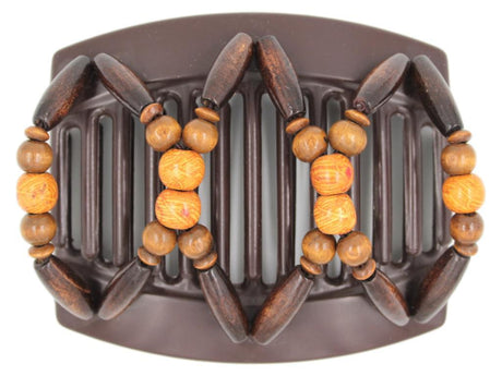 African Butterfly Thick Hair Comb - Beada Brown 177