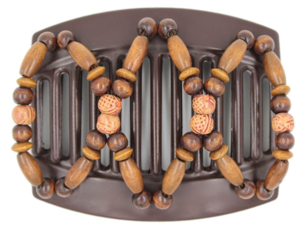 African Butterfly Thick Hair Comb - Beada Brown 182