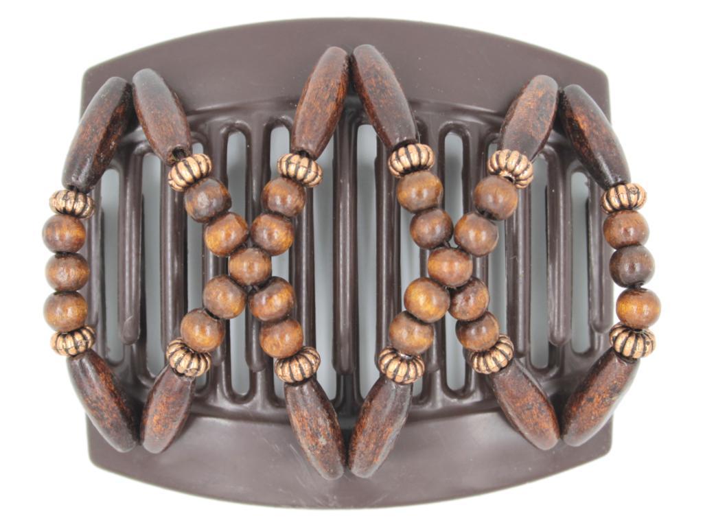 African Butterfly Thick Hair Comb - Beada Brown 183