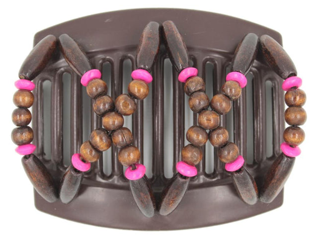African Butterfly Thick Hair Comb - Beada Brown 184