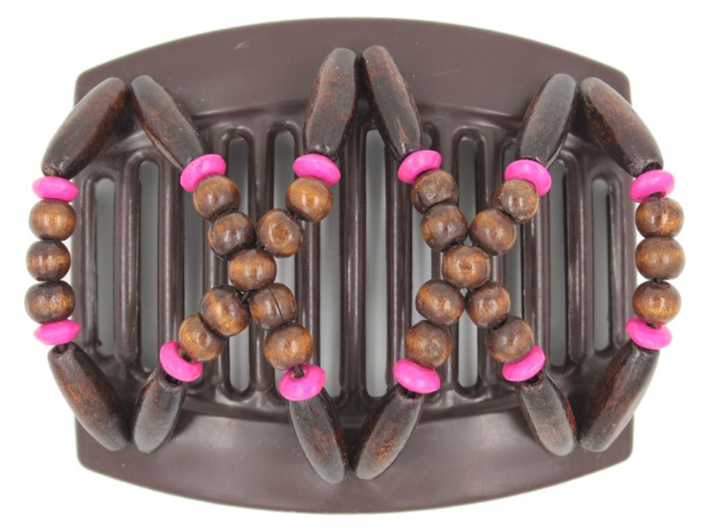 African Butterfly Thick Hair Comb - Beada Brown 184
