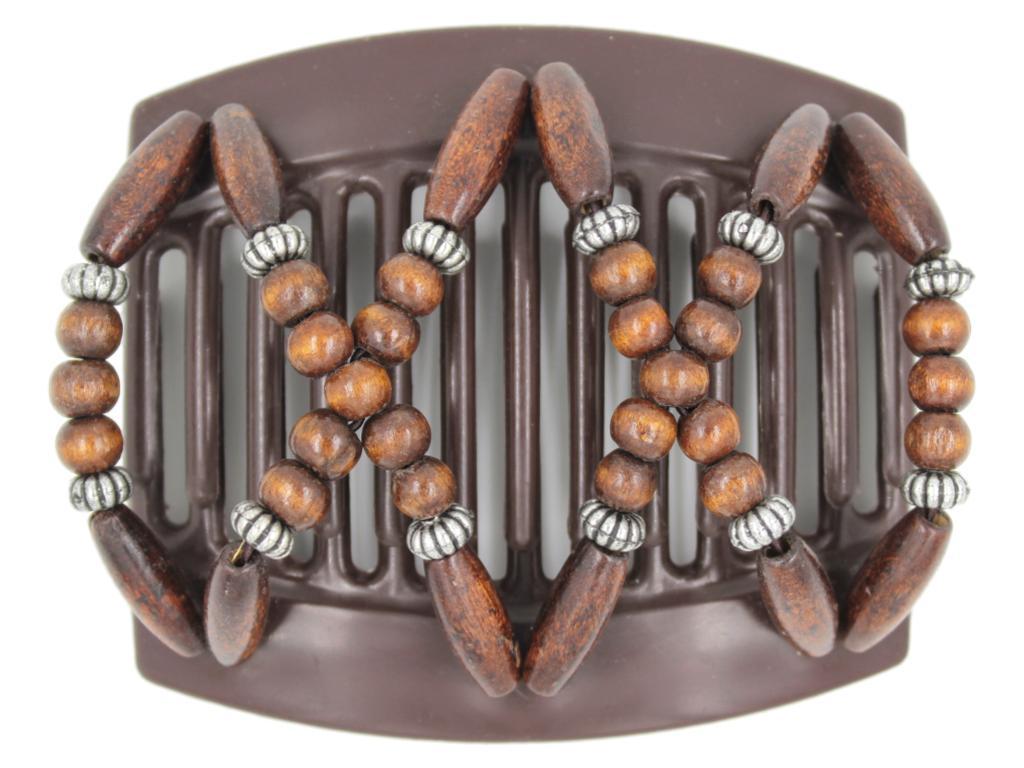 African Butterfly Thick Hair Comb - Beada Brown 188