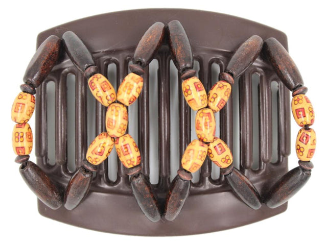 African Butterfly Thick Hair Comb - Beada Brown 189