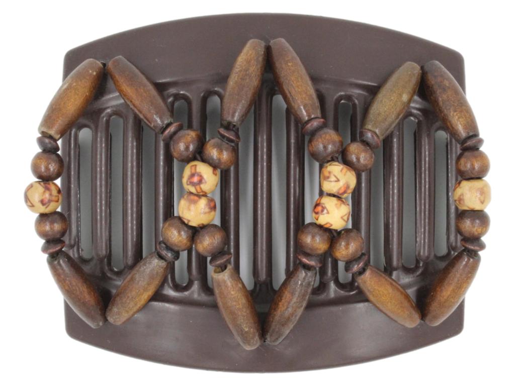 African Butterfly Thick Hair Comb - Beada Brown 202