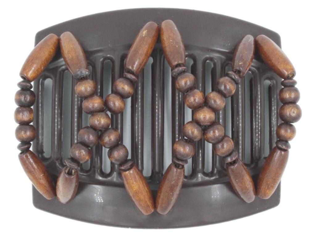 African Butterfly Thick Hair Comb - Beada Brown 209