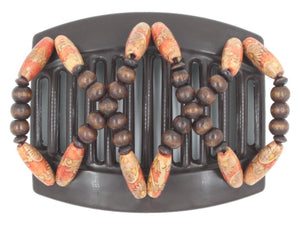 African Butterfly Thick Hair Comb - Beada Brown 210