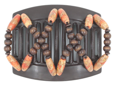 African Butterfly Thick Hair Comb - Beada Brown 210