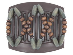 African Butterfly Thick Hair Comb - Beada Brown 211
