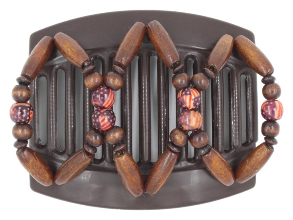 African Butterfly Thick Hair Comb - Beada Brown 213