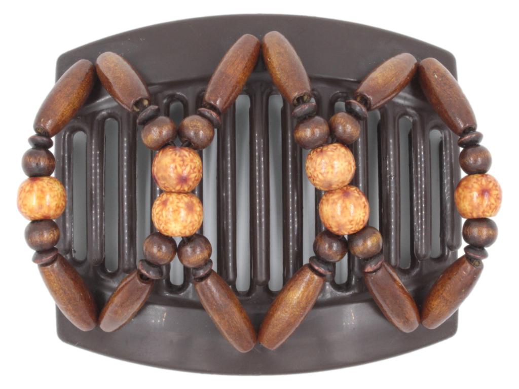 African Butterfly Thick Hair Comb - Beada Brown 214