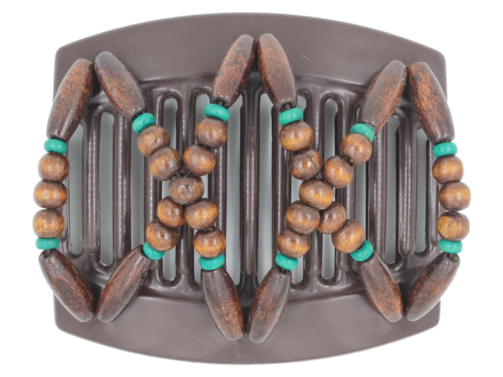 African Butterfly Thick Hair Comb - Beada Brown 22