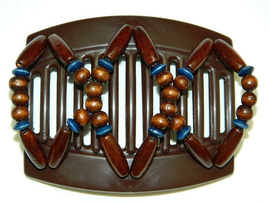 African Butterfly Thick Hair Comb - Beada Brown 49