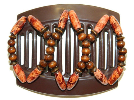 African Butterfly Thick Hair Comb - Beada Brown 83