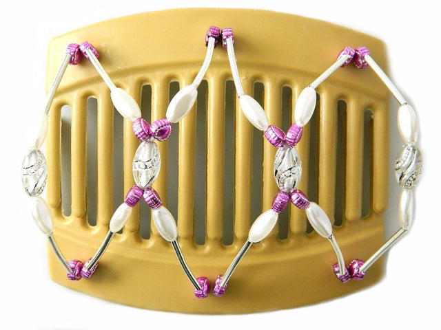 African Butterfly Thick Hair Comb - Beada Tube Blonde 05