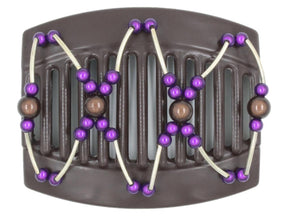 African Butterfly Thick Hair Comb - Beada Tube Brown 52