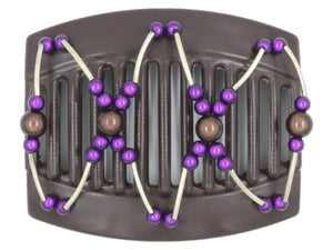 African Butterfly Thick Hair Comb - Beada Tube Brown 52