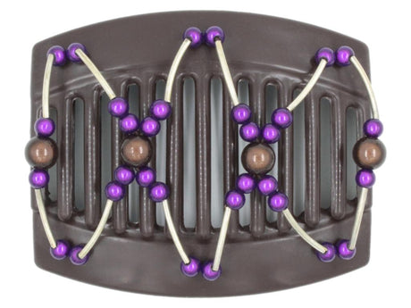 African Butterfly Thick Hair Comb - Beada Tube Brown 52