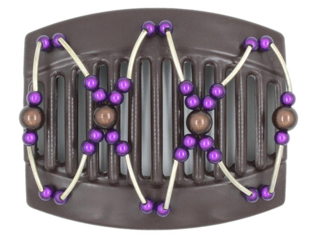 African Butterfly Thick Hair Comb - Beada Tube Brown 52