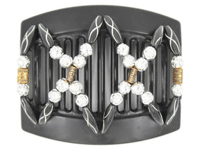 African Butterfly Thick Hair Comb - Dalena Black 108