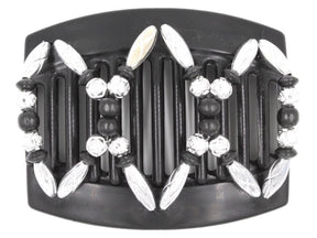 African Butterfly Thick Hair Comb - Dalena Black 111