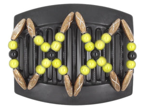 African Butterfly Thick Hair Comb - Dalena Black 122