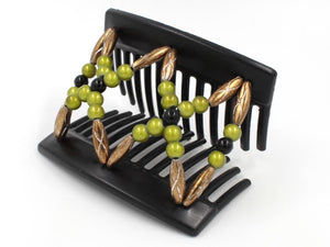 African Butterfly Thick Hair Comb - Dalena Black 130