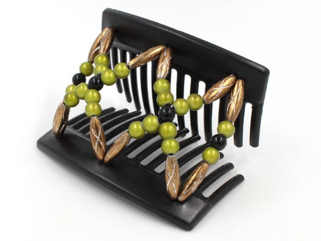 African Butterfly Thick Hair Comb - Dalena Black 130