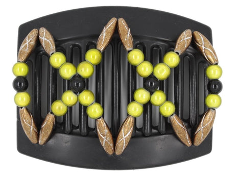 African Butterfly Thick Hair Comb - Dalena Black 130