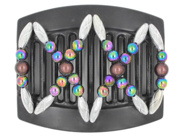 African Butterfly Thick Hair Comb - Dalena Black 51