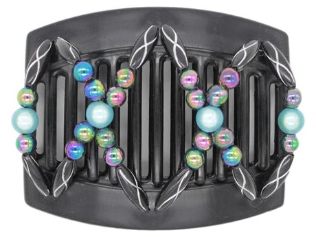 African Butterfly Thick Hair Comb - Dalena Black 85