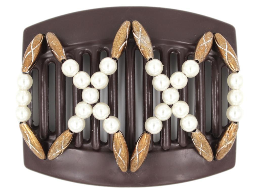African Butterfly Thick Hair Comb - Dalena Brown 121