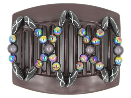 African Butterfly Thick Hair Comb - Dalena Brown 122