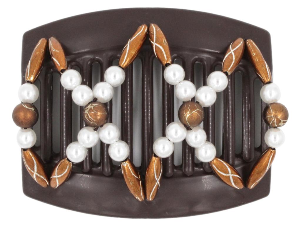 African Butterfly Thick Hair Comb - Dalena Brown 138
