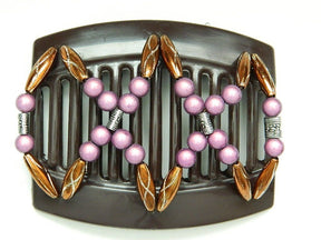 African Butterfly Thick Hair Comb - Dalena Brown 21