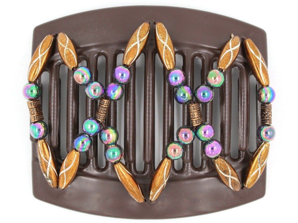 African Butterfly Thick Hair Comb - Dalena Brown 76
