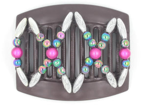African Butterfly Thick Hair Comb - Dalena Brown 88