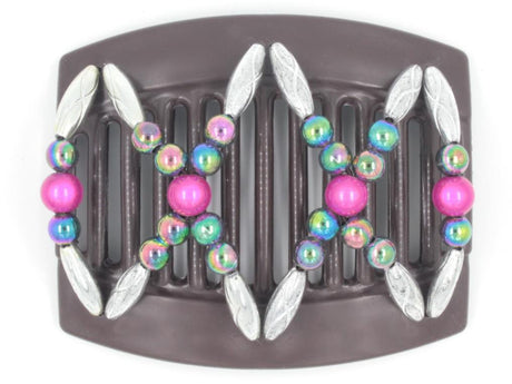 African Butterfly Thick Hair Comb - Dalena Brown 88