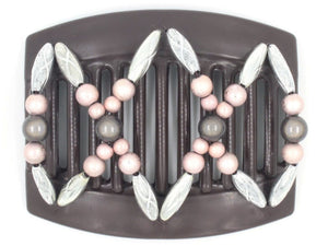 African Butterfly Thick Hair Comb - Dalena Brown 90