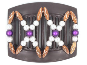 African Butterfly Thick Hair Comb - Dalena Brown 91