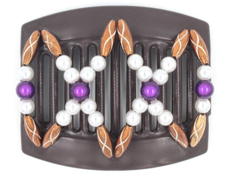 African Butterfly Thick Hair Comb - Dalena Brown 91