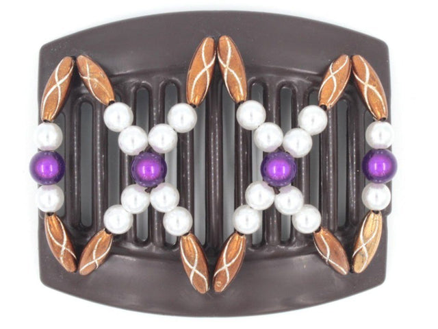 African Butterfly Thick Hair Comb - Dalena Brown 91